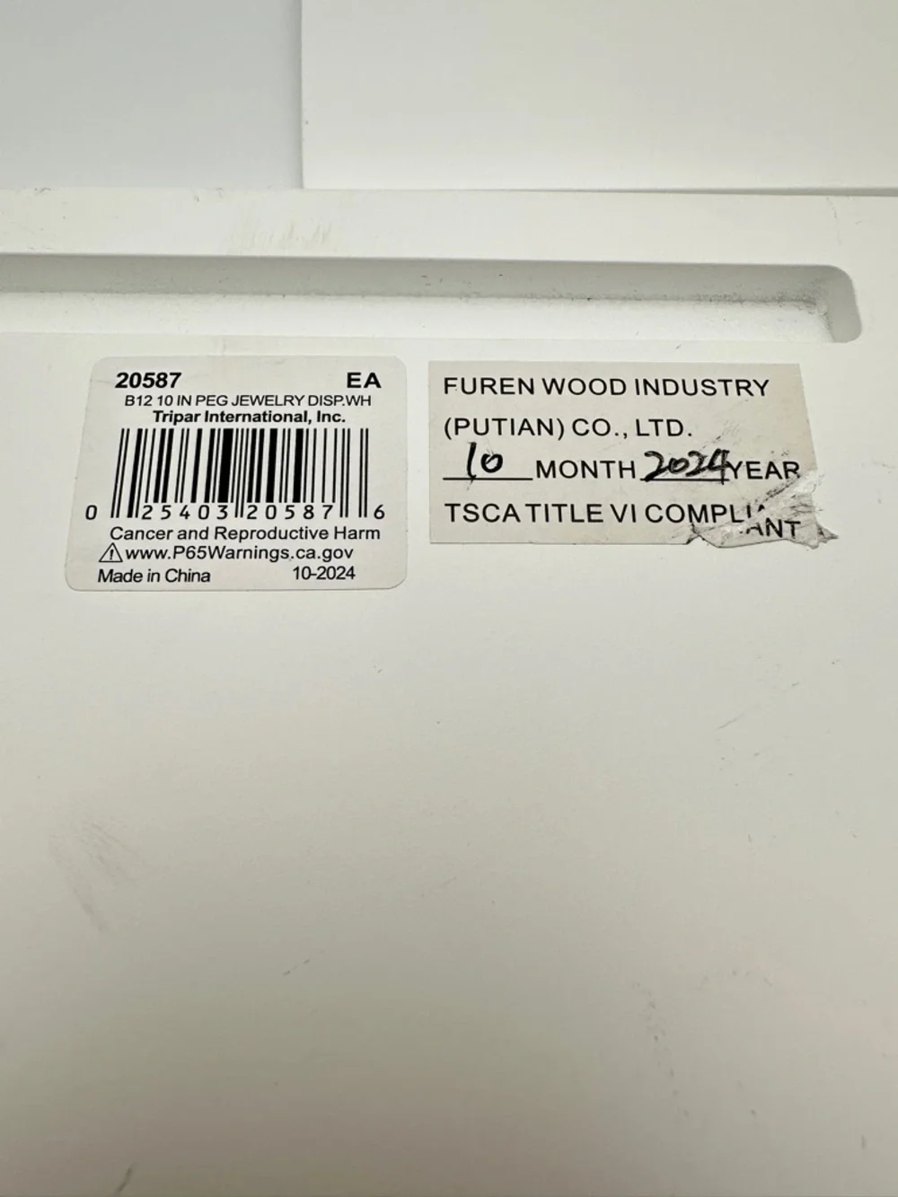 Rebrilliant white wood jewelry stand